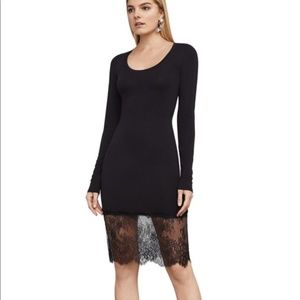 BCBG Max Azria - Black Ruched Dress w/ Lace